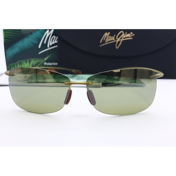 Maui Jim Akau MJ 442-15M Matte Gold Aviator Sunglasses Olive Green polarized - Picture 2 of 5
